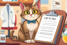 A_whimsical_yet_scientific_illustration_of_a_mischievous_looking_domestic_cat_sitting_in_a_laborator